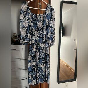 Jcrew floral midi dress Button NWOT